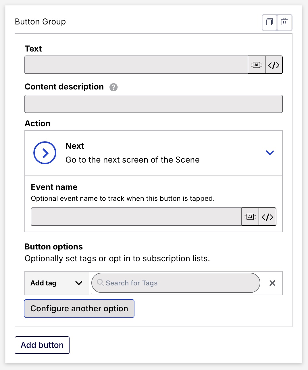 Configuring Scene content Configuring Scene content
